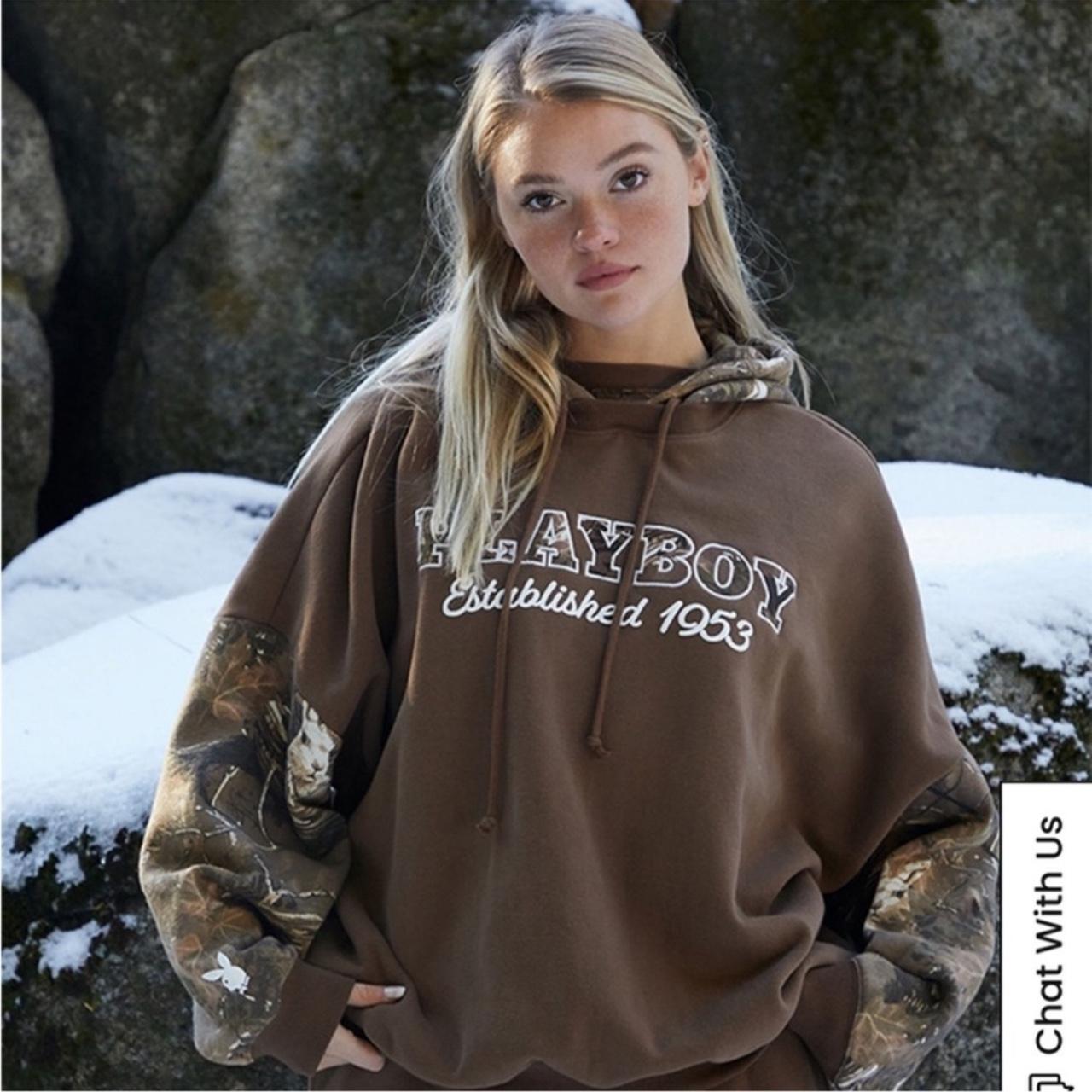 Playboy PacSun Camo Layered Hoodie XS Very great. Depop