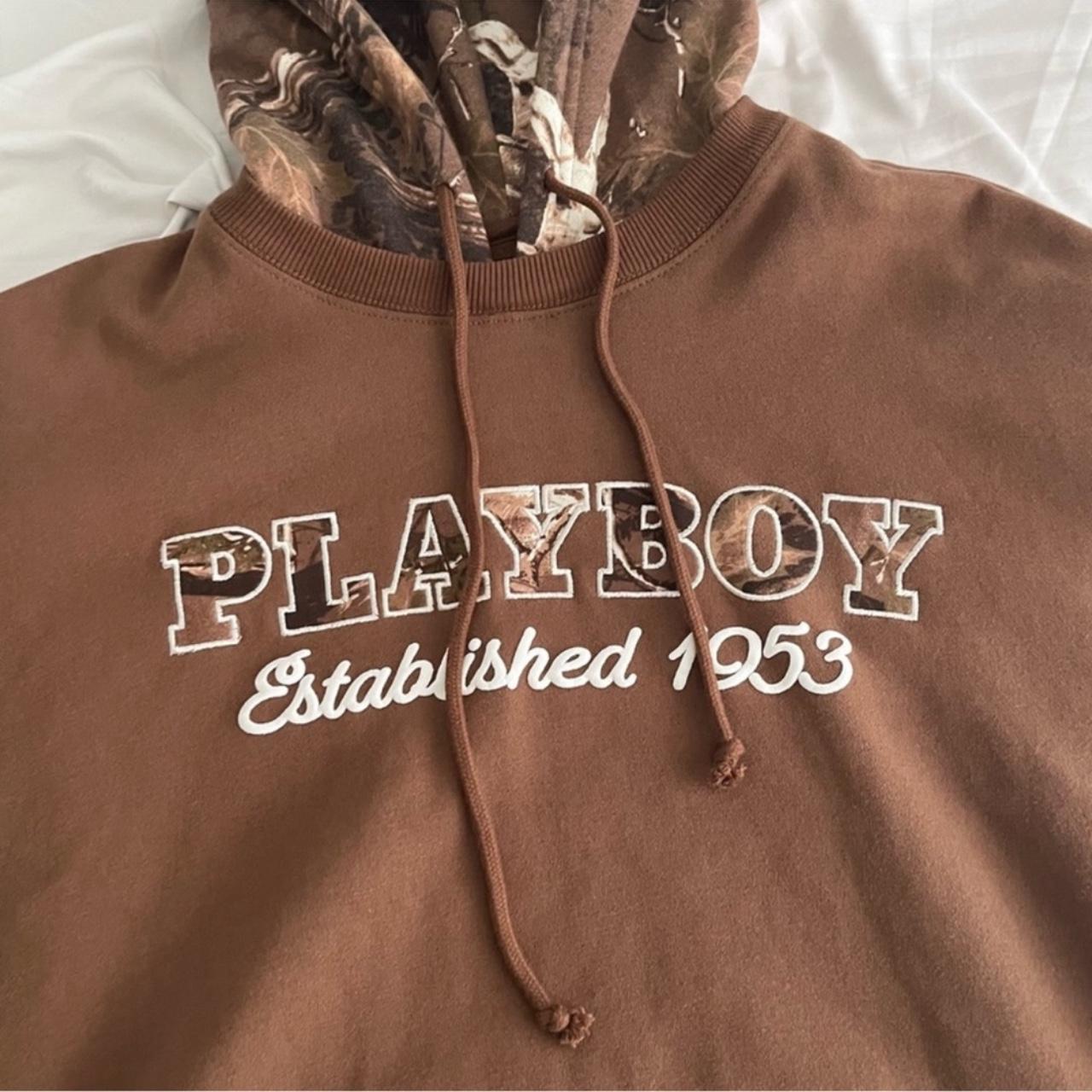 Playboy PacSun Camo Layered Hoodie 🪹XS 🪹Very Depop