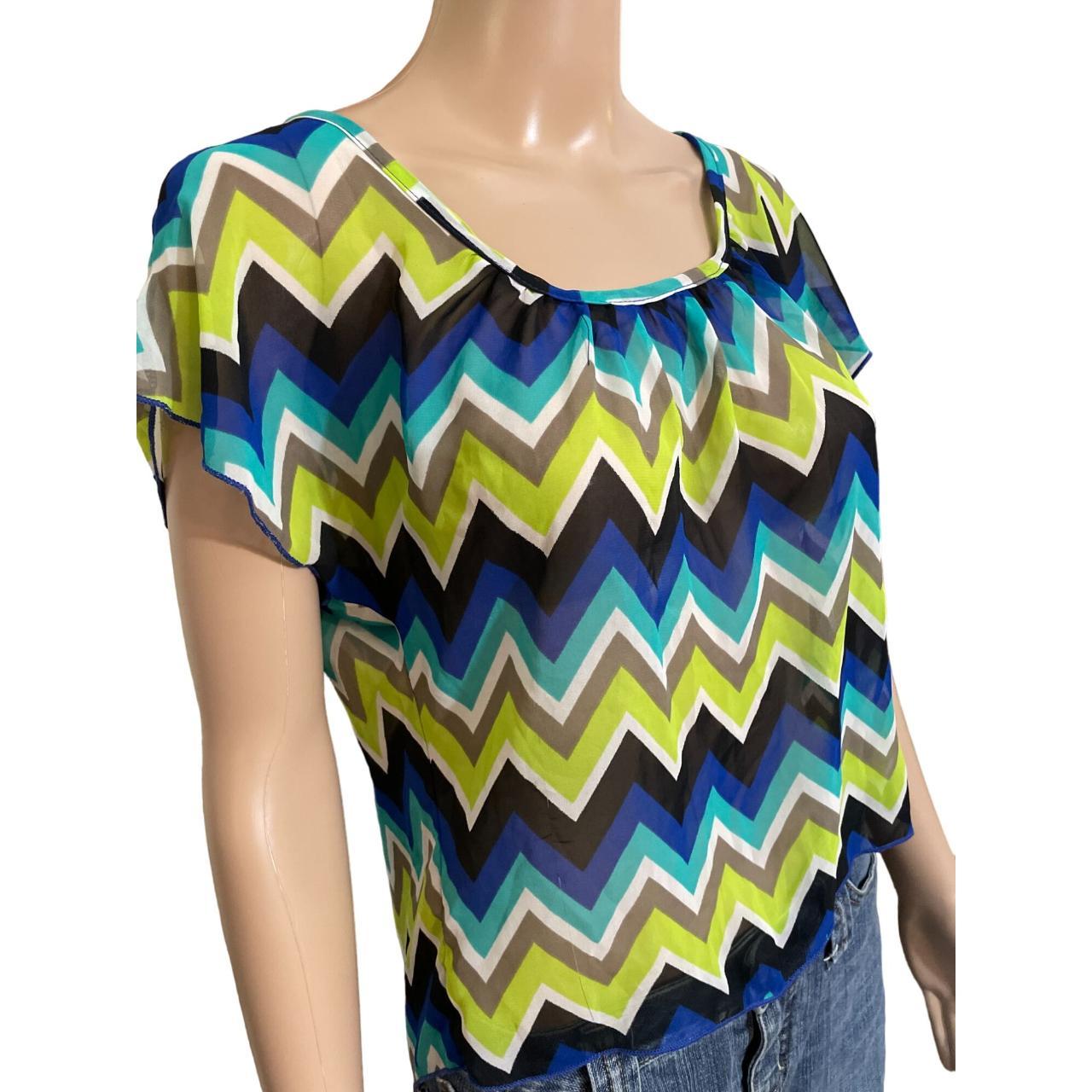 A'Gaci Multicolor Blouse Open Back Size M Great... - Depop
