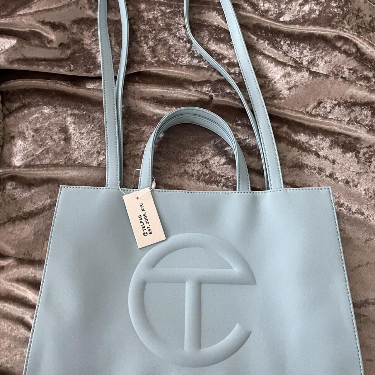 Telfar Medium Pool Blue Shopping Bag New With... - Depop