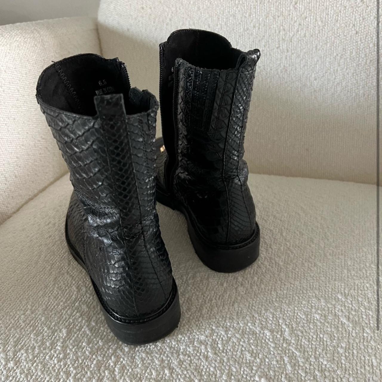 Jeffrey Campbell black leather Tonette gold