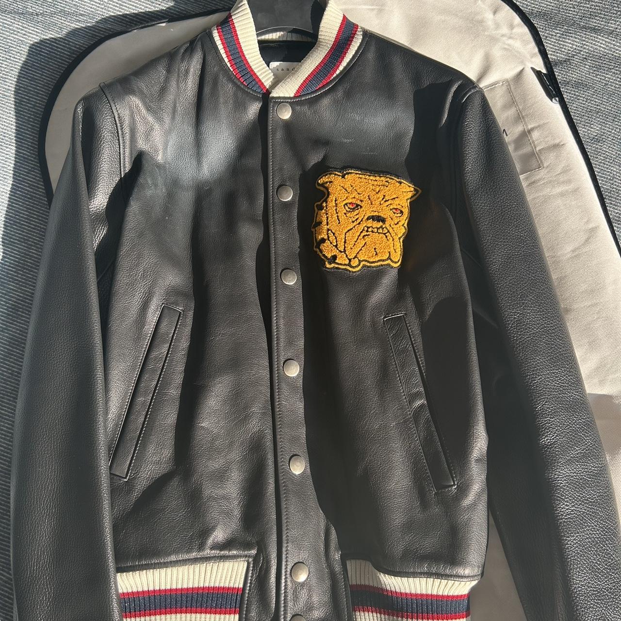 Sandro full calfskin leather bomber Depop