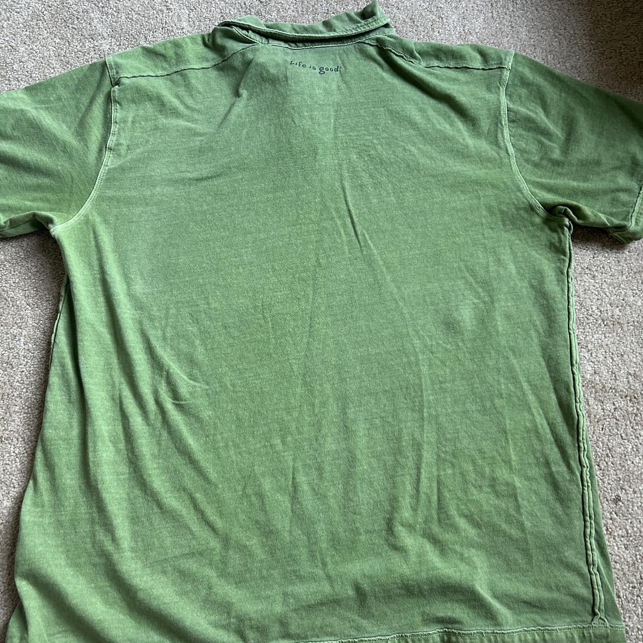 Life is Good Men s Green Polo Shirt Depop