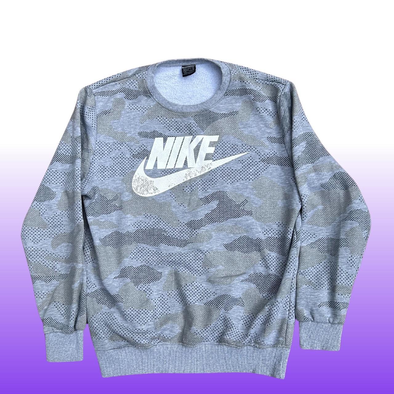 Nike Sweatshirt vintage Nike grey camo crewneck