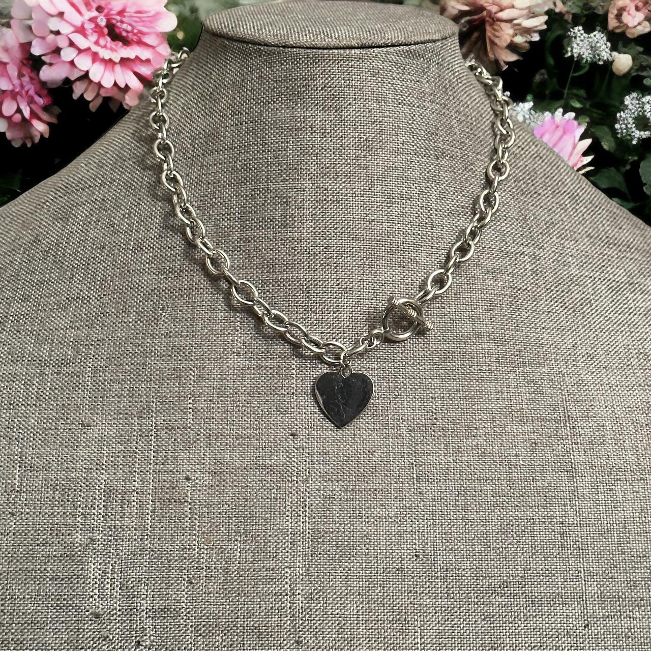 Heart charm toggle on sale necklace