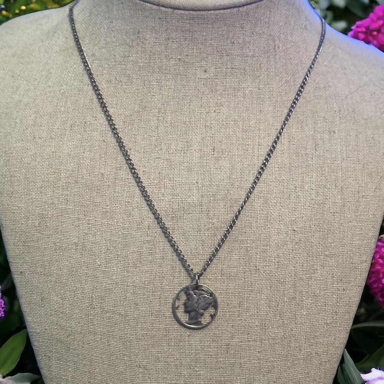 Mercury dime cut out on sale necklace