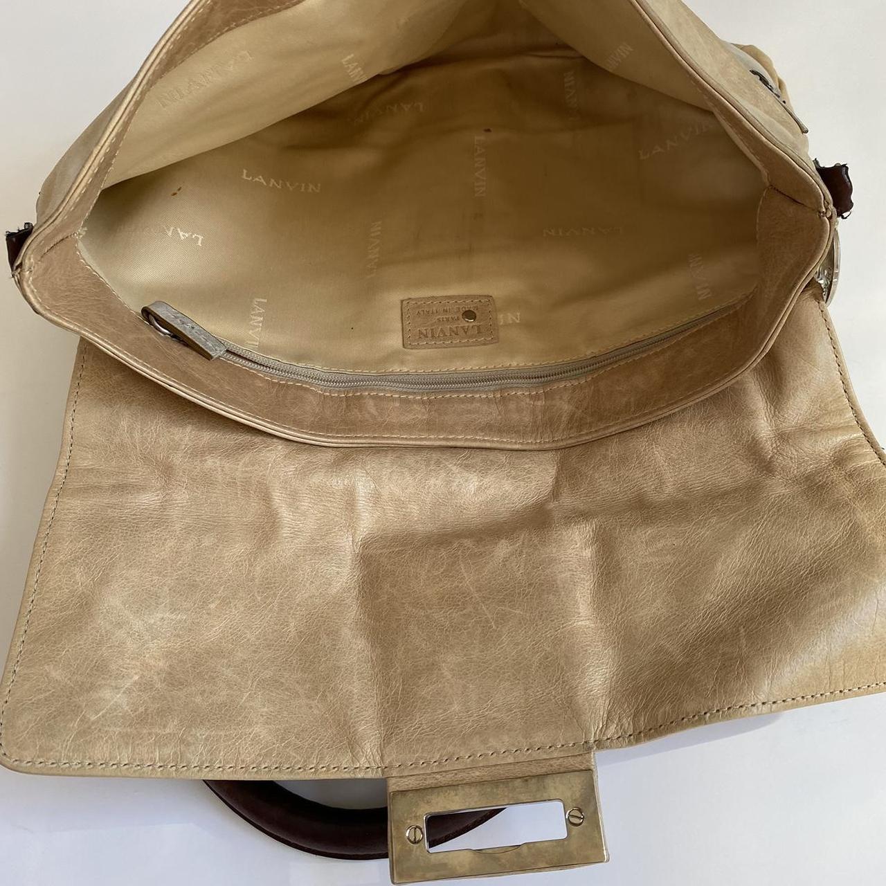 Lanvin Women's Tan and Cream Bag | Depop