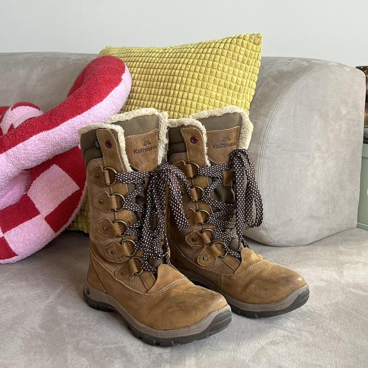 Epic tan leather KATHMANDU snow boots with cute... Depop