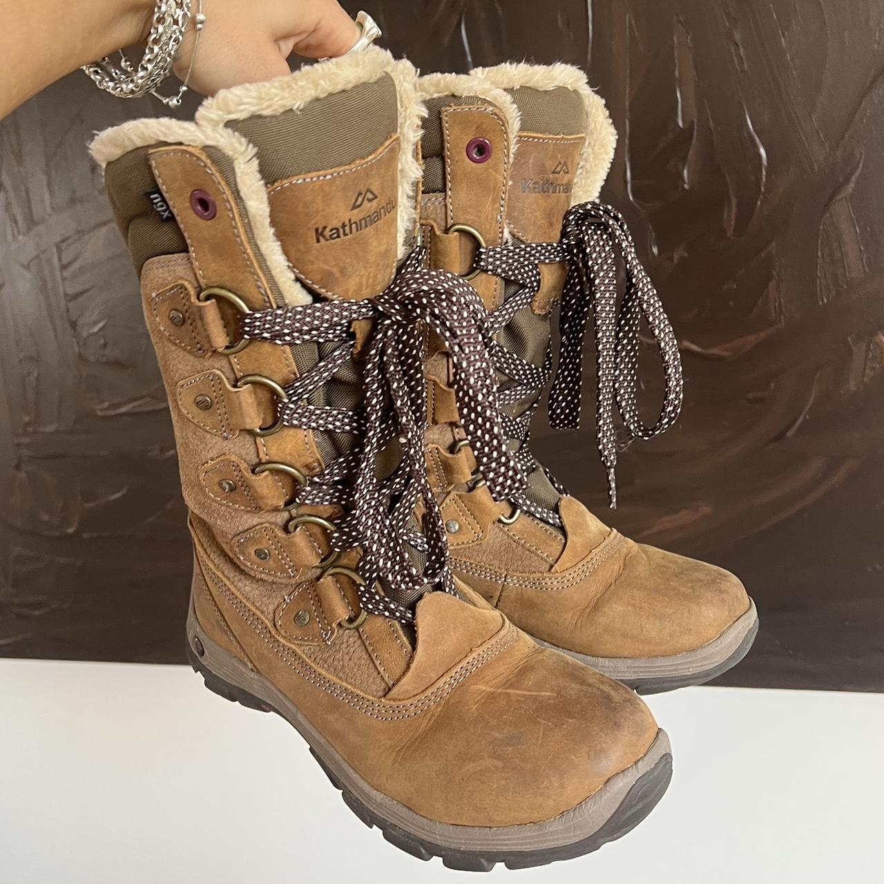 Epic tan leather KATHMANDU snow boots with cute... Depop