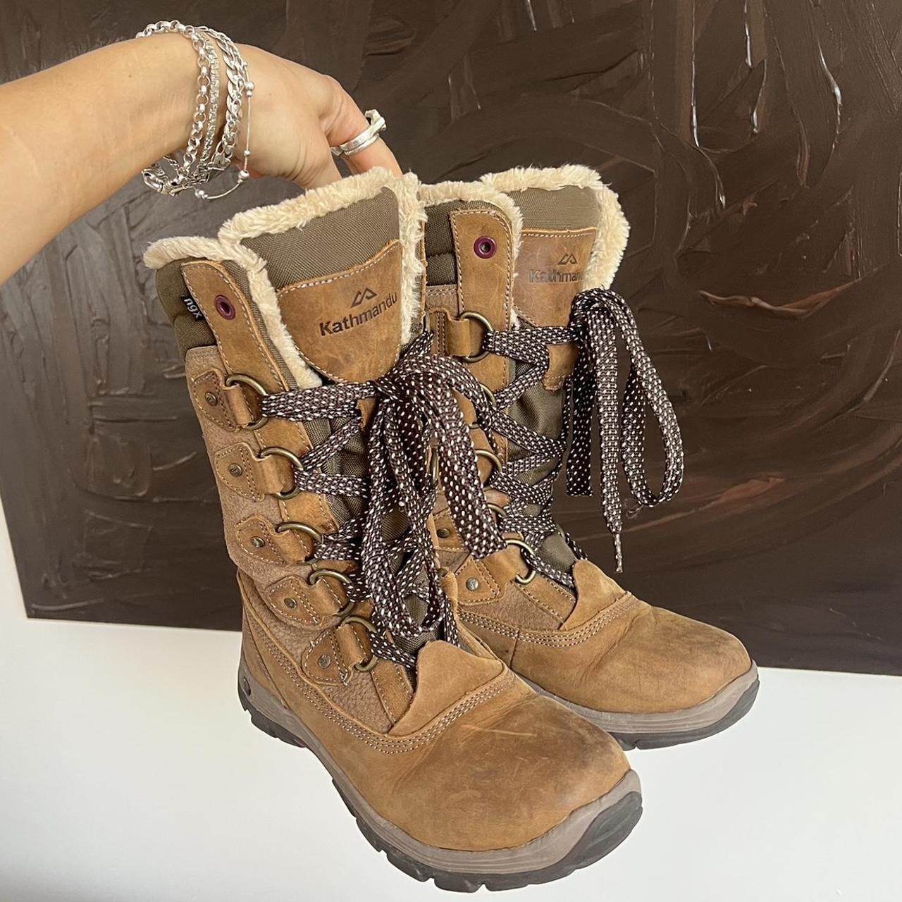 Epic tan leather KATHMANDU snow boots with cute... Depop