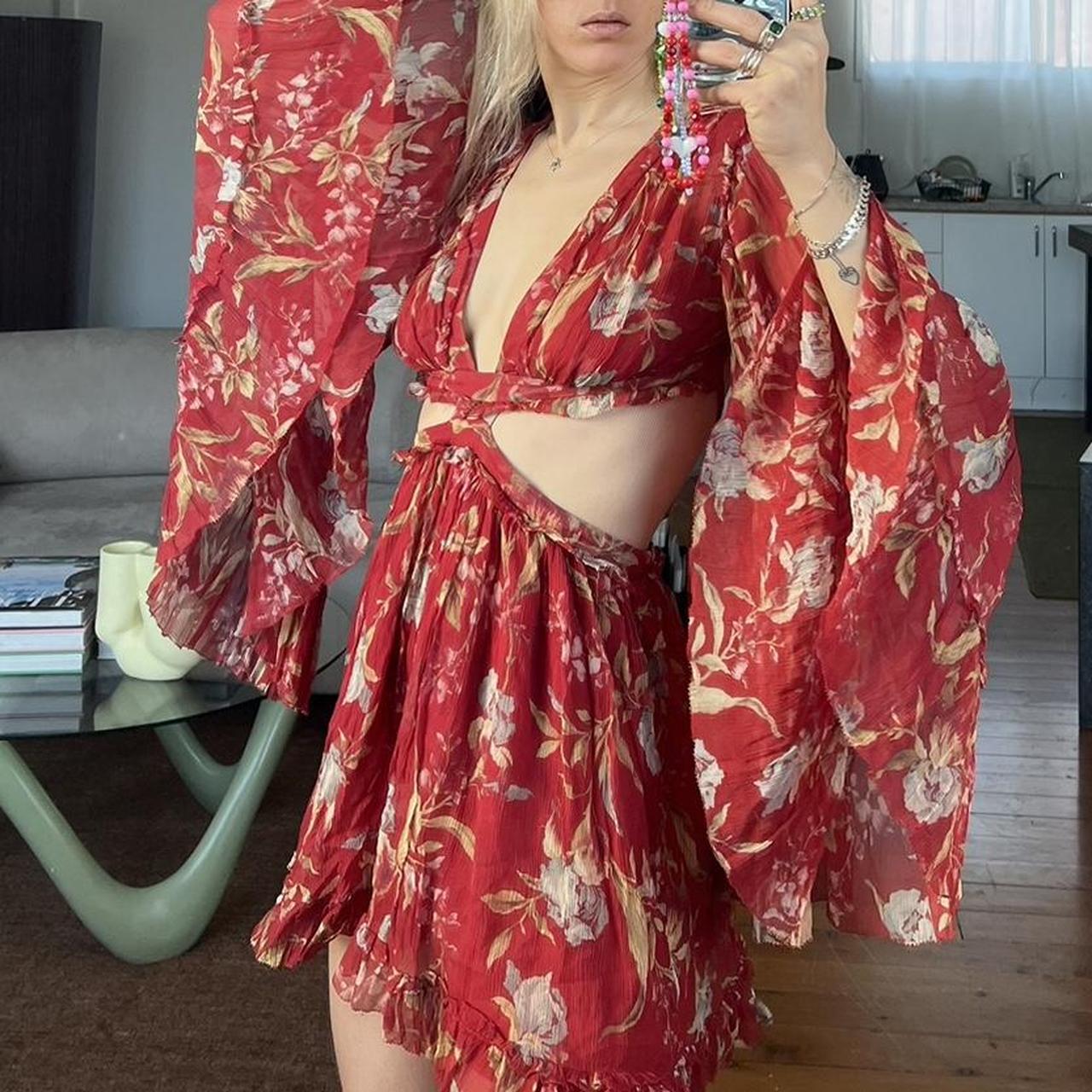 ZIMMERMANN 100% silk cut out playsuit with