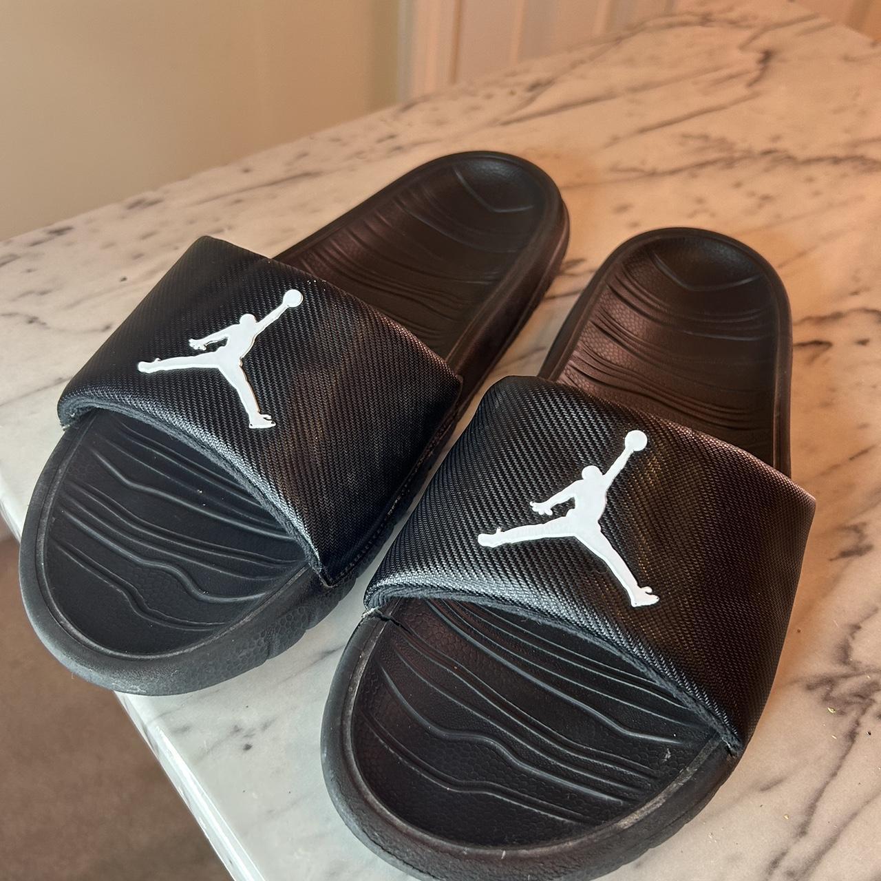 mens jordan slides black