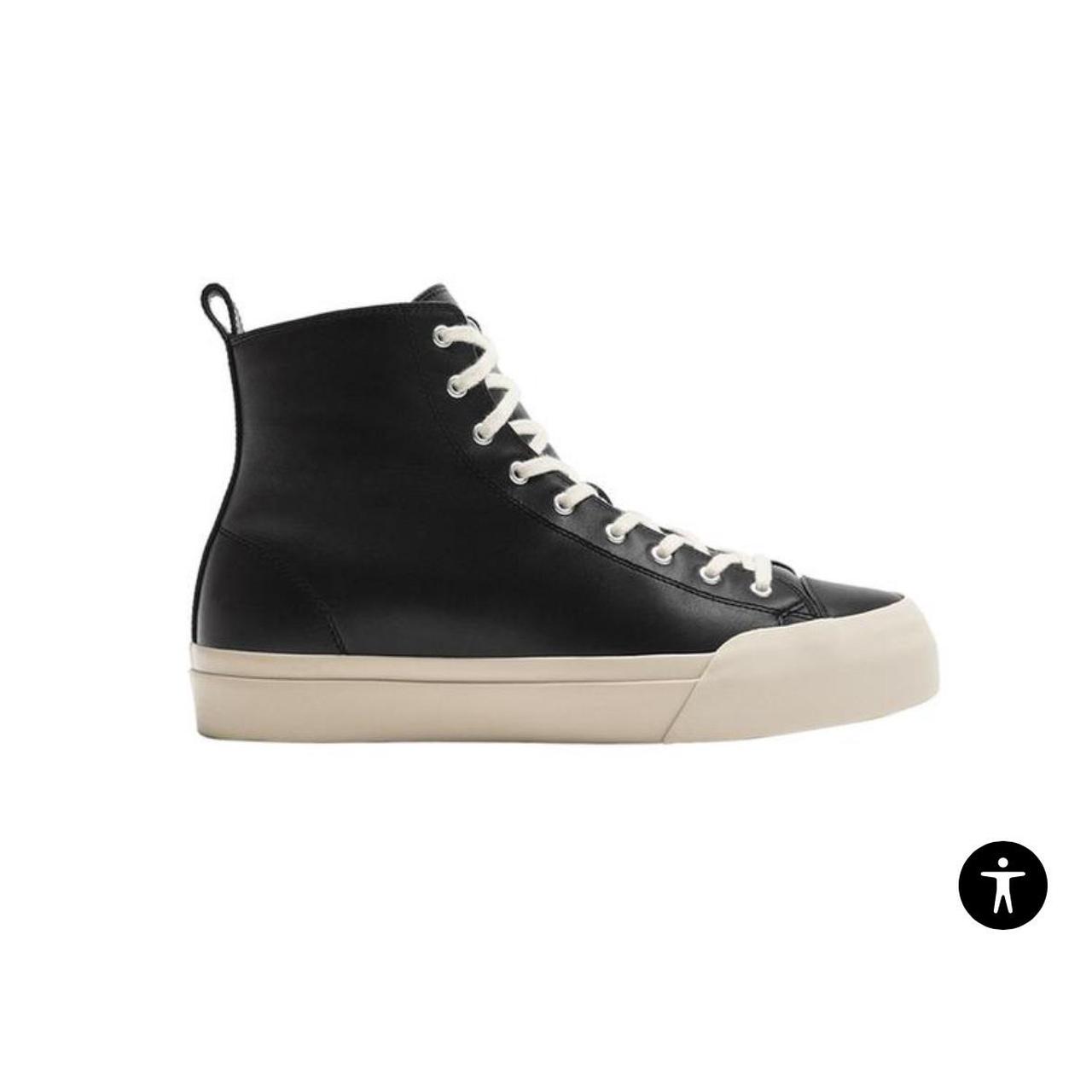 LEATHER HIGH TOP SNEAKERS Zara designer,
