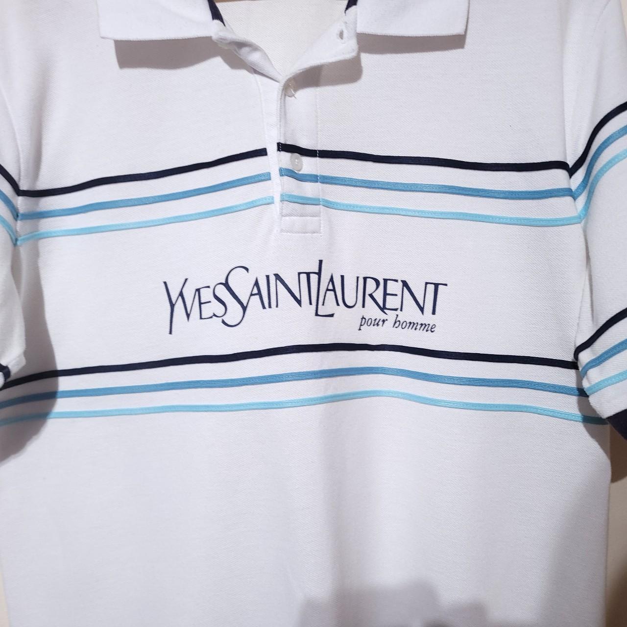 Yves Saint Laurent Vintage 90s Navy Blue Small Logo Polo
