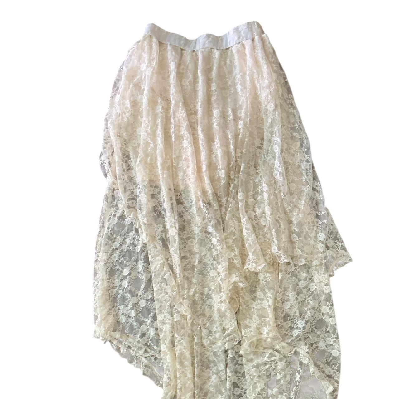 Vintage Women's Skirt - Cream/White - L – Vintage… - image 3