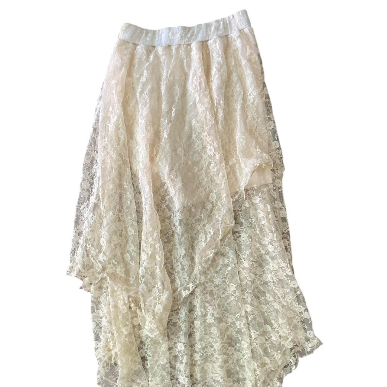 Vintage Women's Skirt - Cream/White - L – Vintage… - image 1