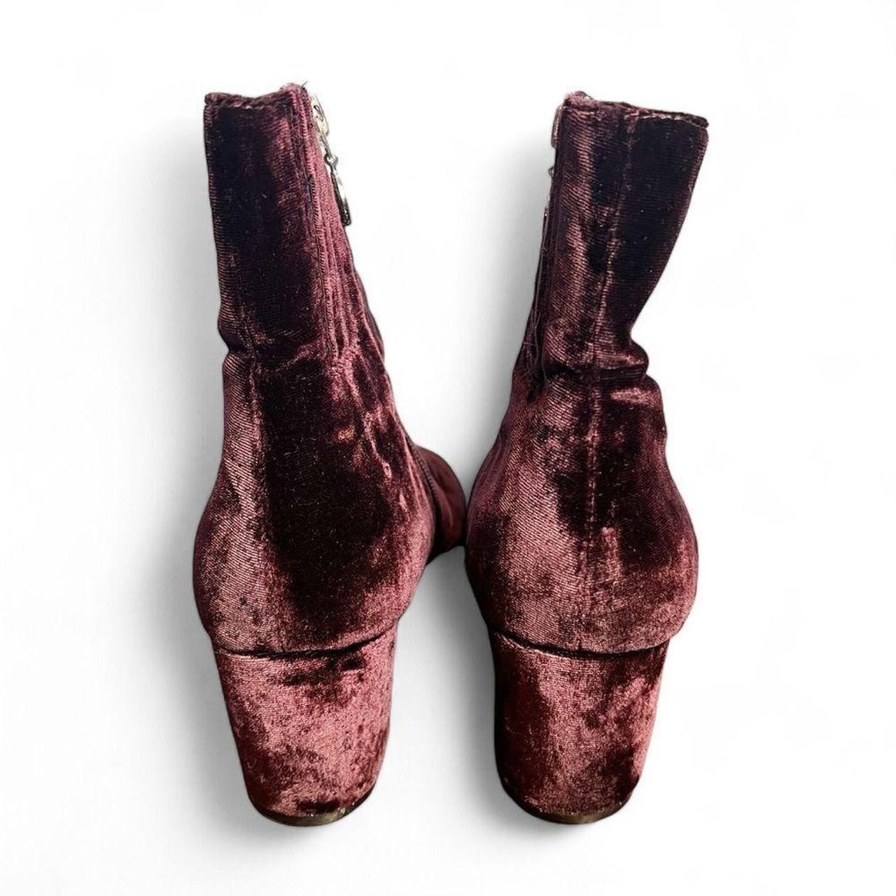 Earth Women s Sparta Burgundy Crushed Velvet Ankle. Depop