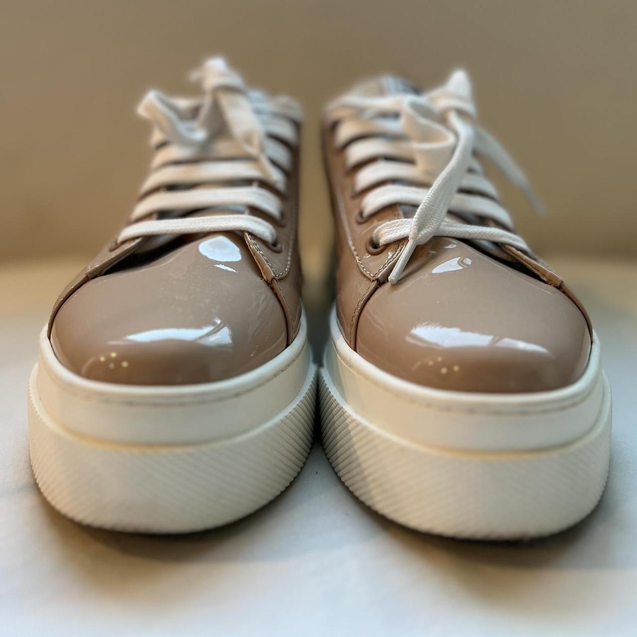 靴 90s00s miumiu archive leather sneaker Miu Miu Metallic Leather Retro Runner Sneakers | Neiman Marcus