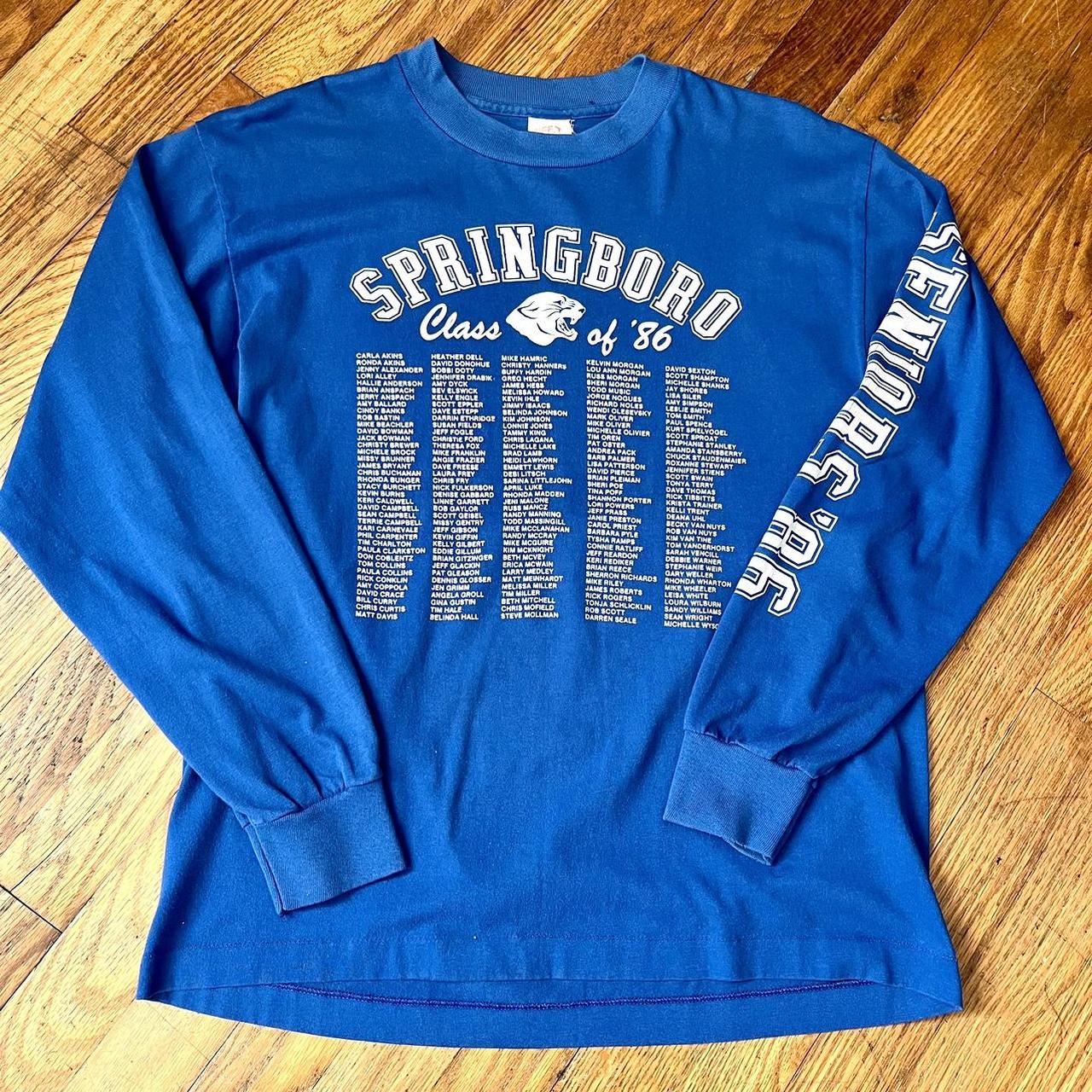 VINTAGE 80s Springboro High School Blue...