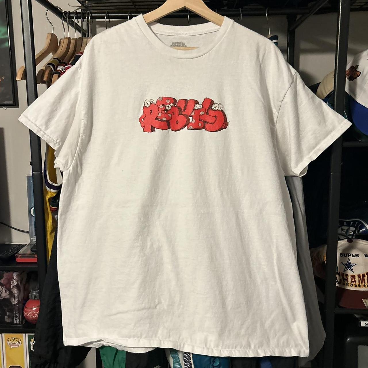 Infinite Archives x Kaws 'Rebuild' T-Shirt- Mens XL... - Depop