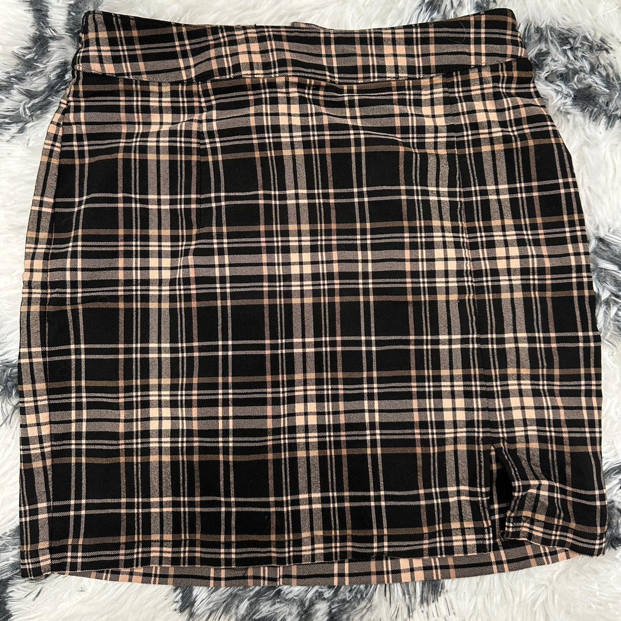 Depop Plaid Skirt Garage Garage Tan And Black Plaid Mini Skirt