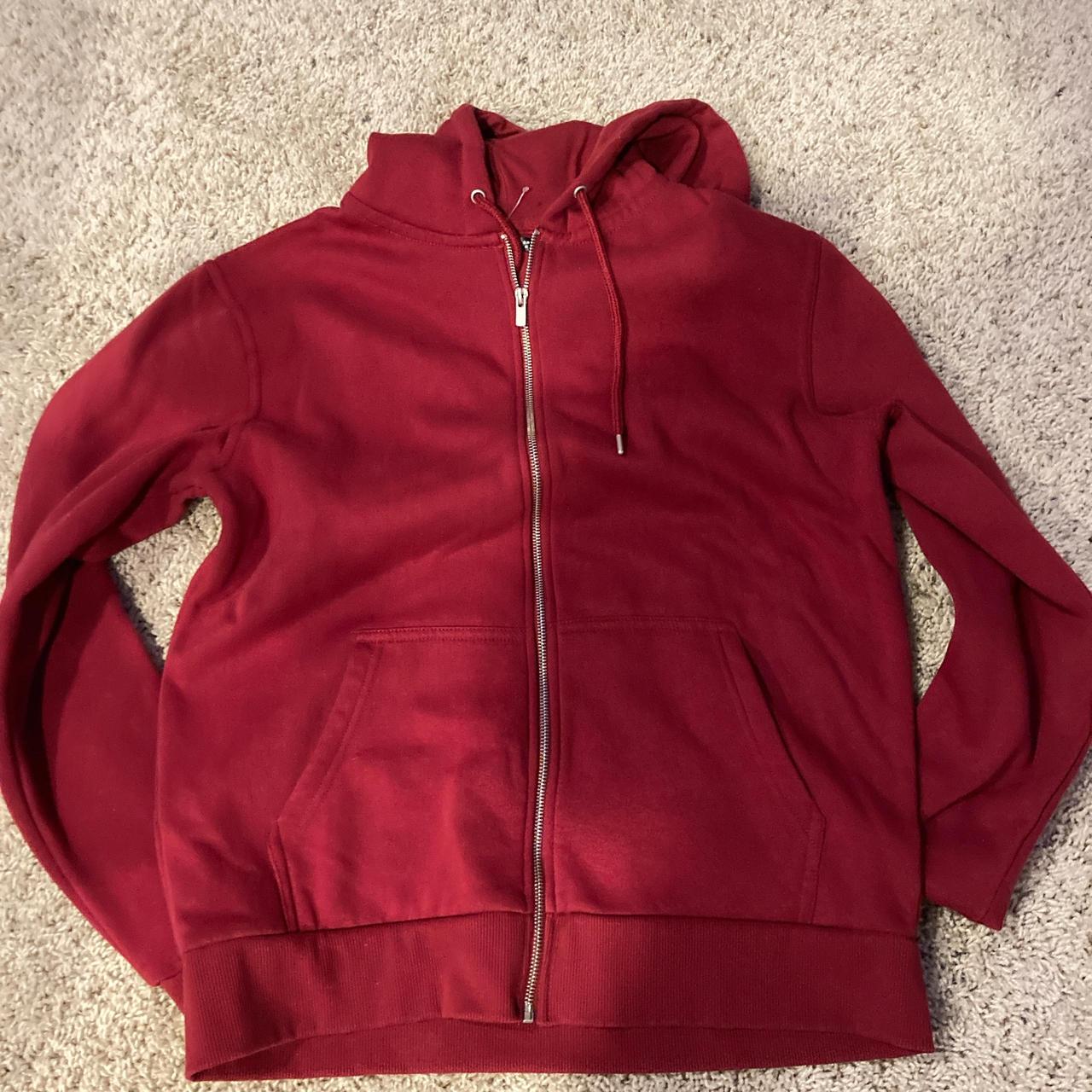 Dunnes Burgundy Men’s Zip-Up Hoodie - Burgundy -... - Depop