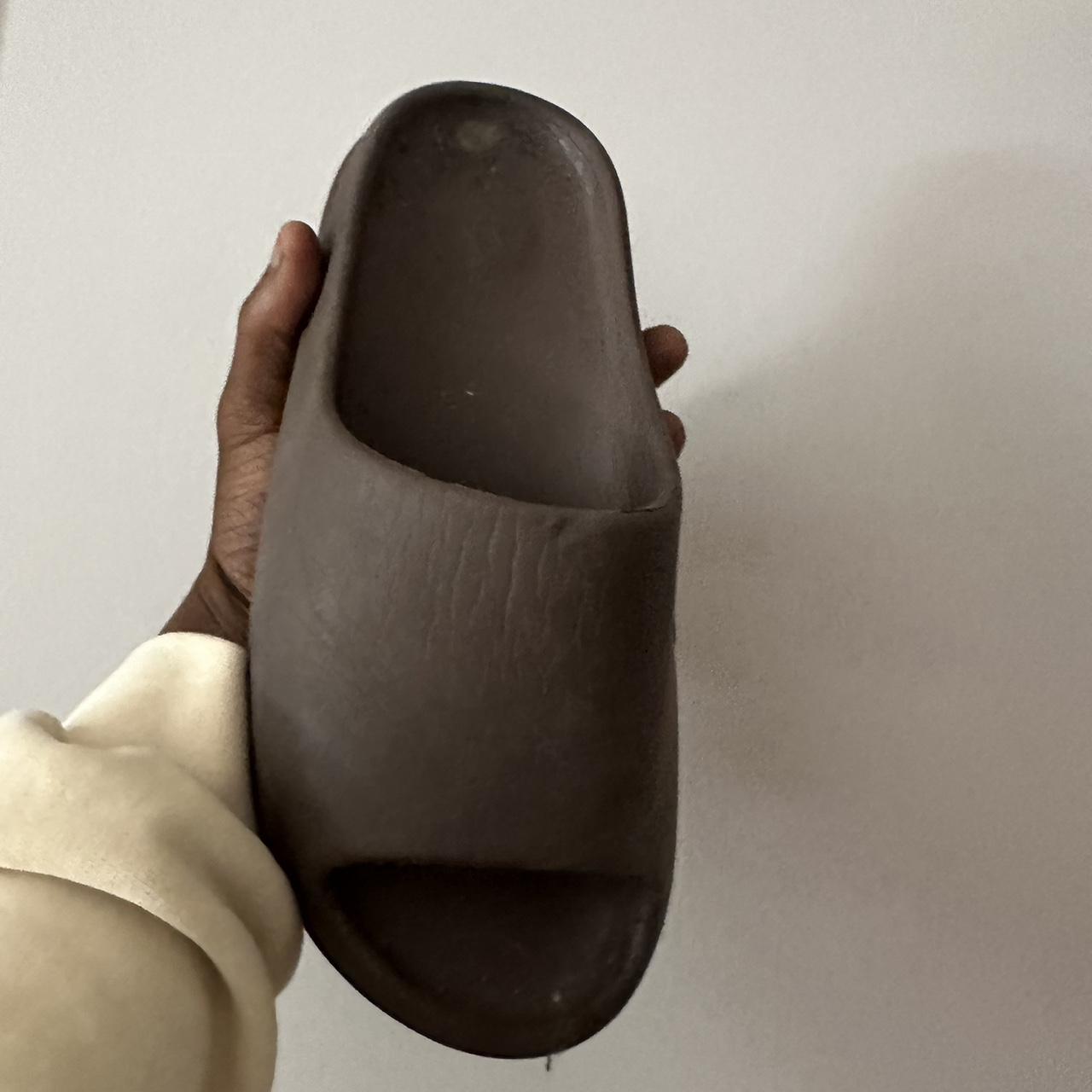 soot brown yeezy slides