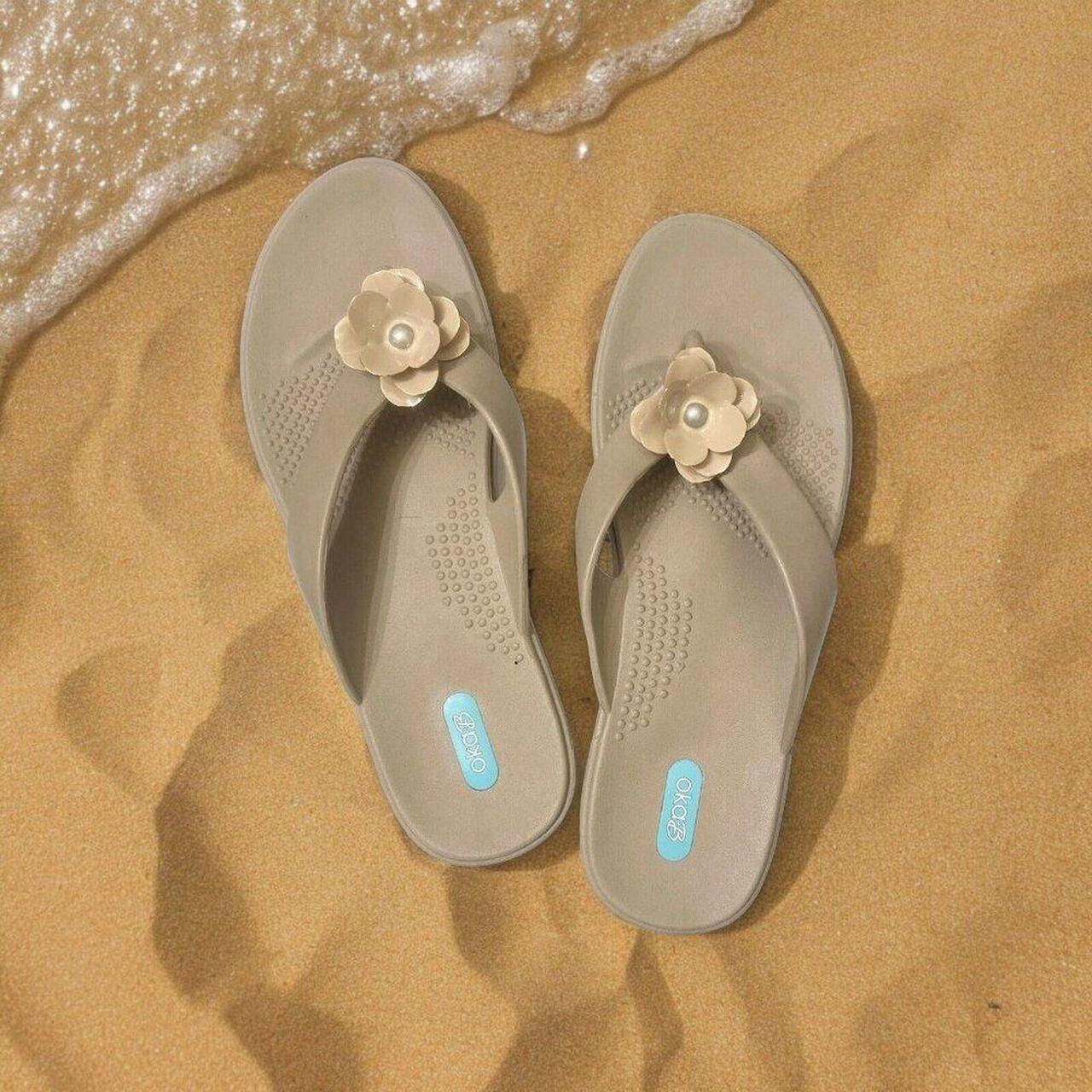 Source Unknown Women's Flip flops - Tan - US 10 –… - image 1