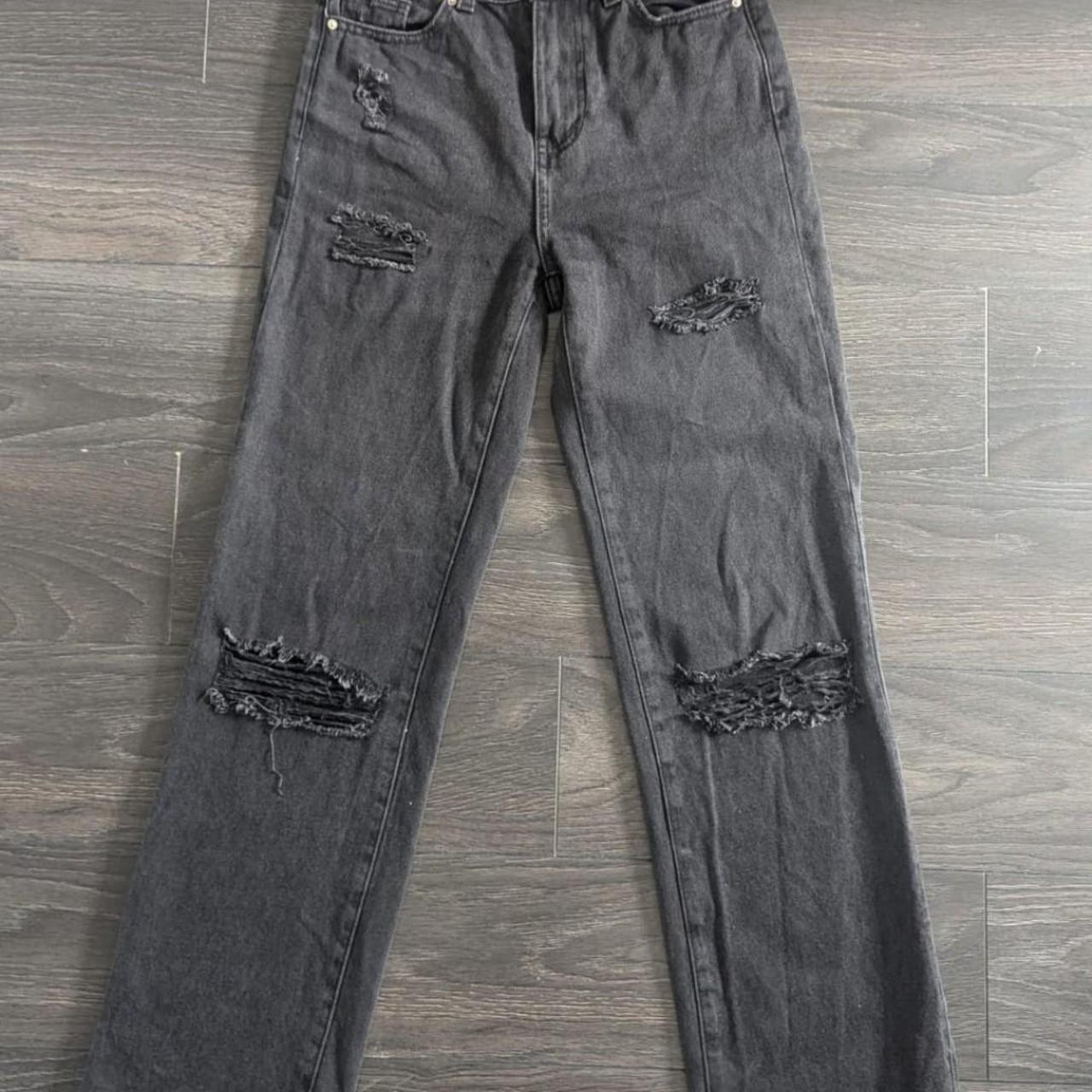 Primark Black Ripped Baggy Jeans, UK 6, These