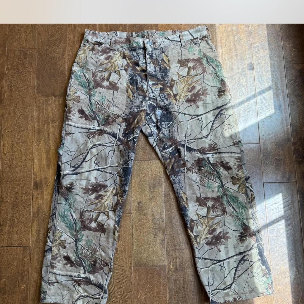 Camo carhartt dungaree jeans / pants - nice baggy... - Depop