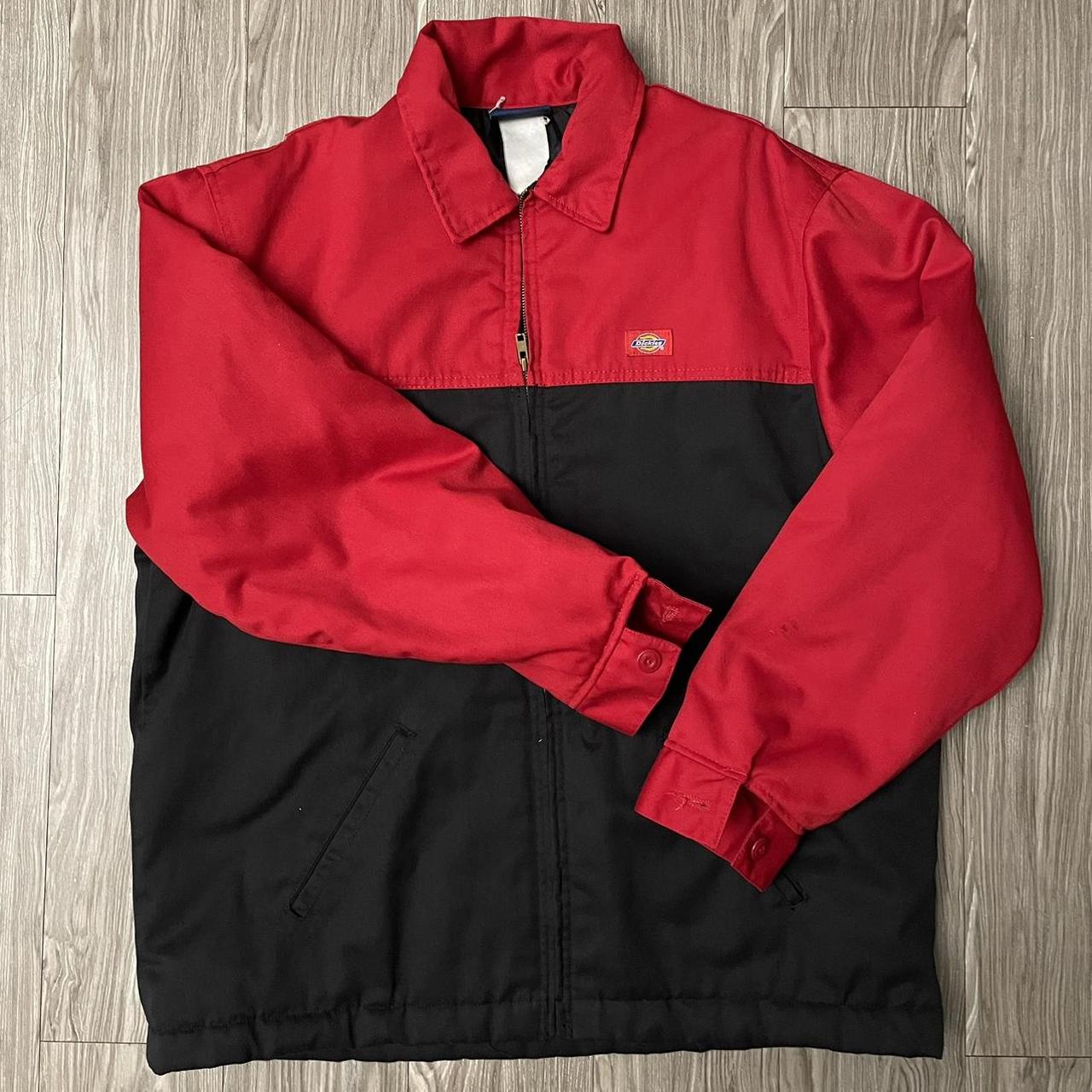 vintage dickie red and black jacket in really good. Depop