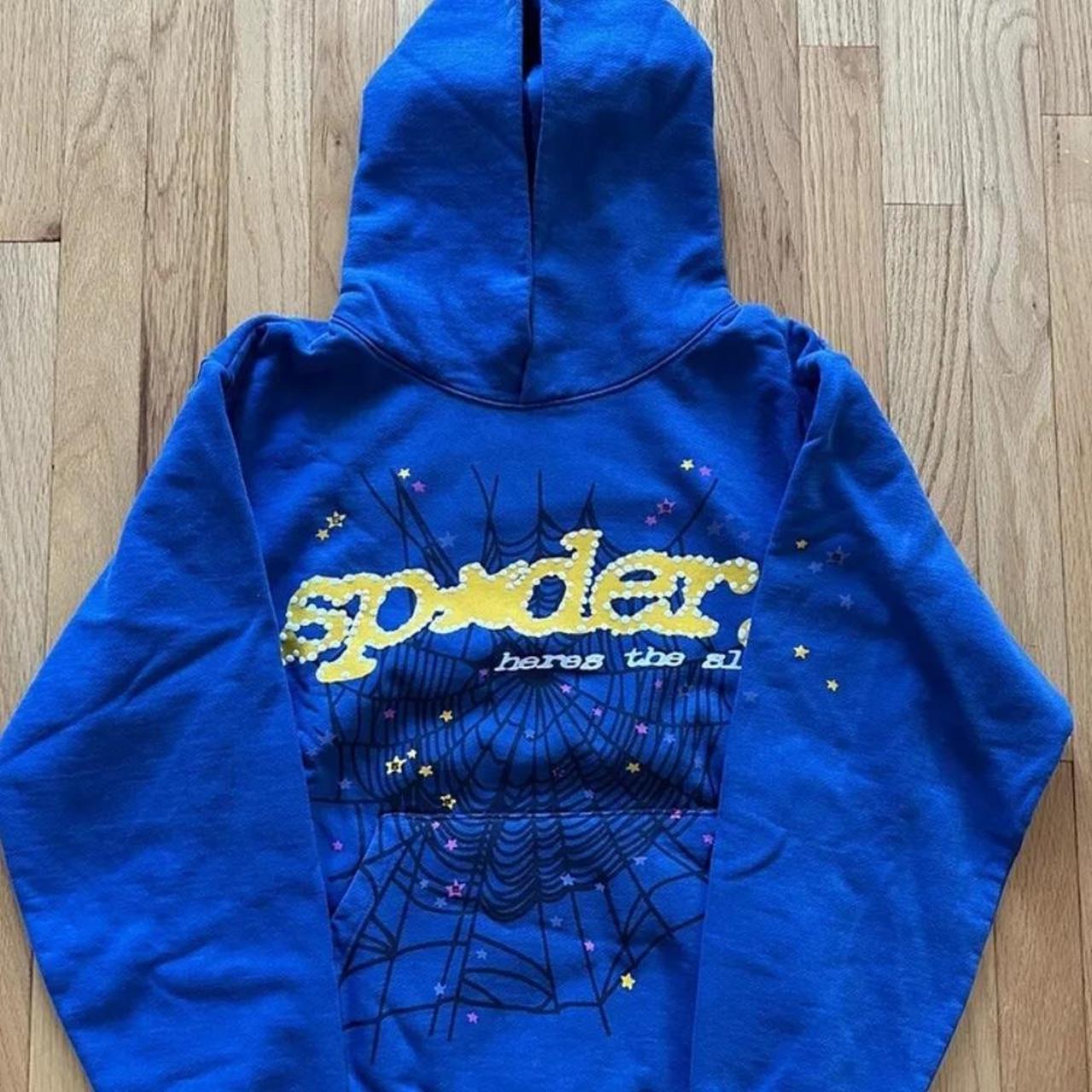 Blue spider hoodie - Depop