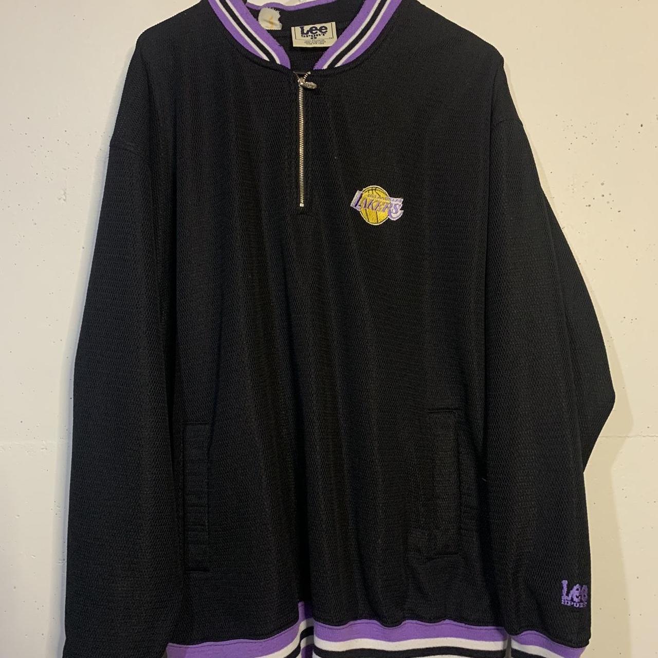 Vintage 90s Lakers Hoodie Long Sleeve Shirt Grey Size L 