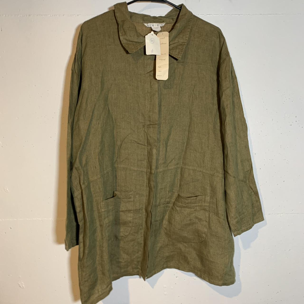 Women's Green and Khaki Shirt | Depop