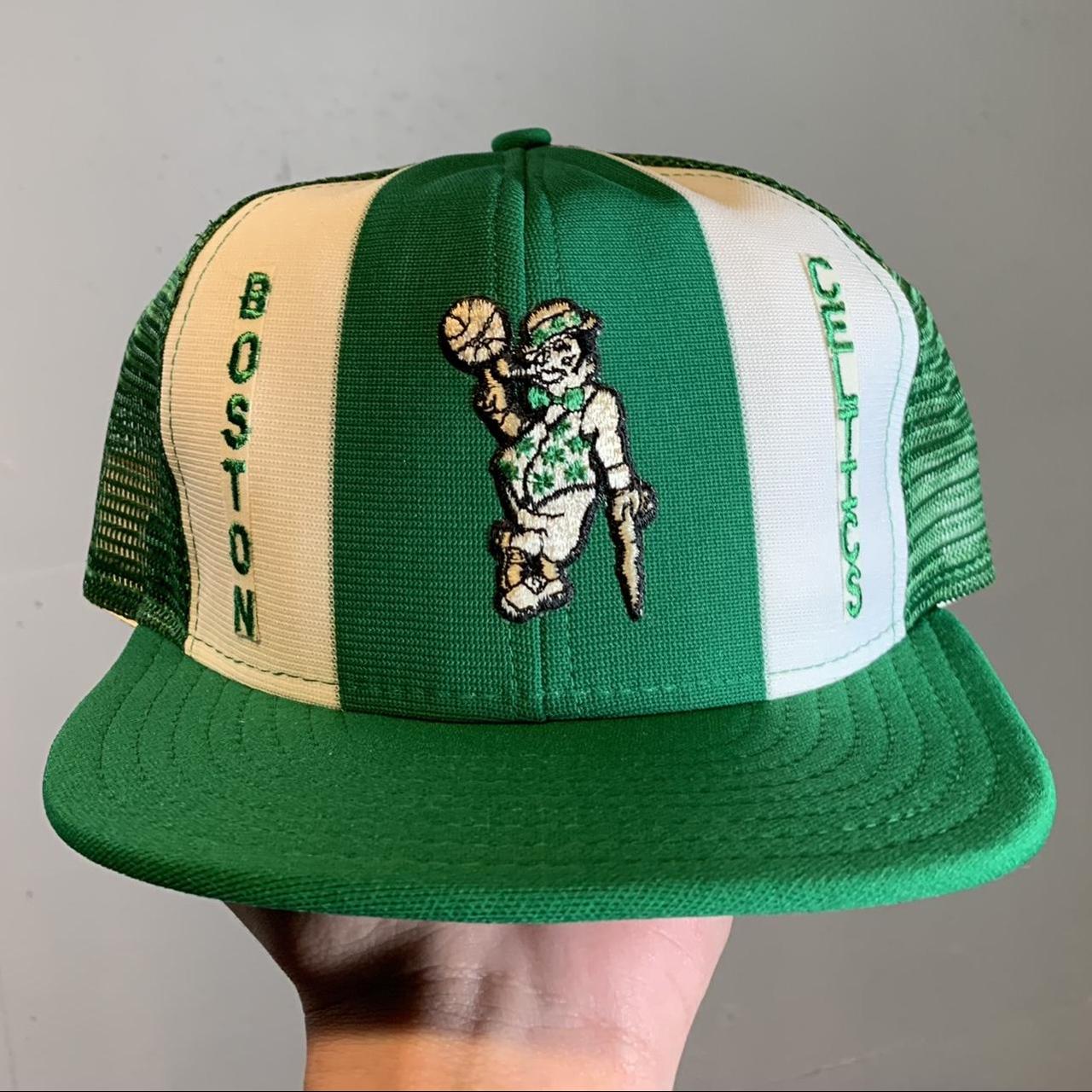 Vintage 80s Boston Celtics mesh SnapBack hat by AJD. - Depop