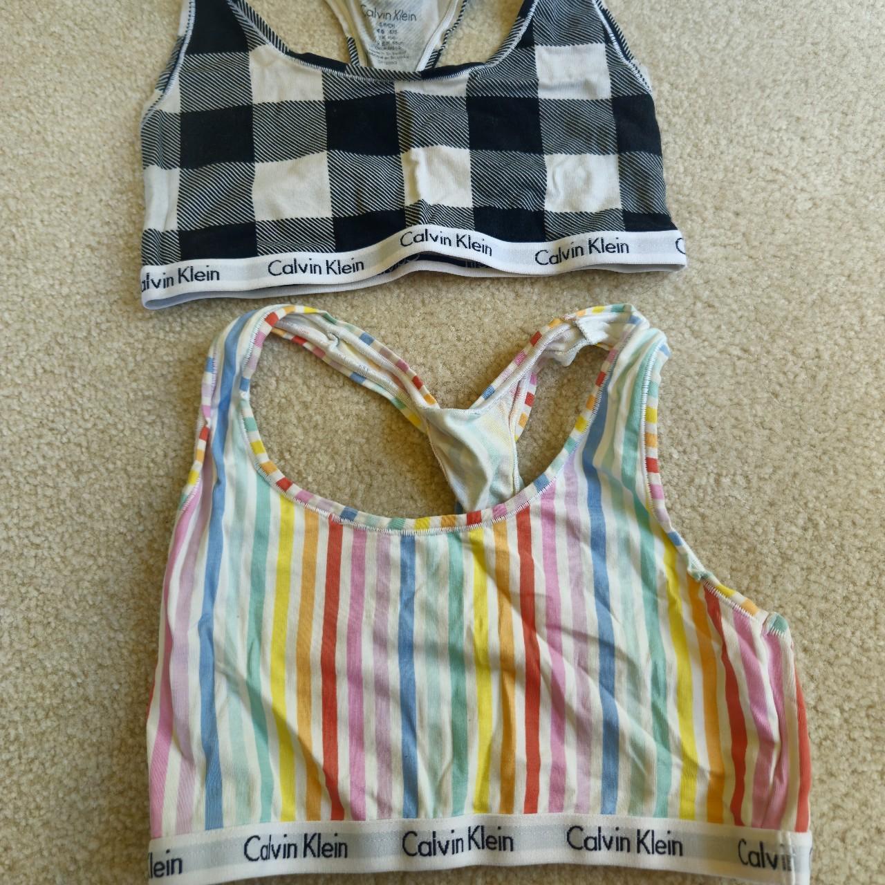 Calvin klein striped bralette best sale