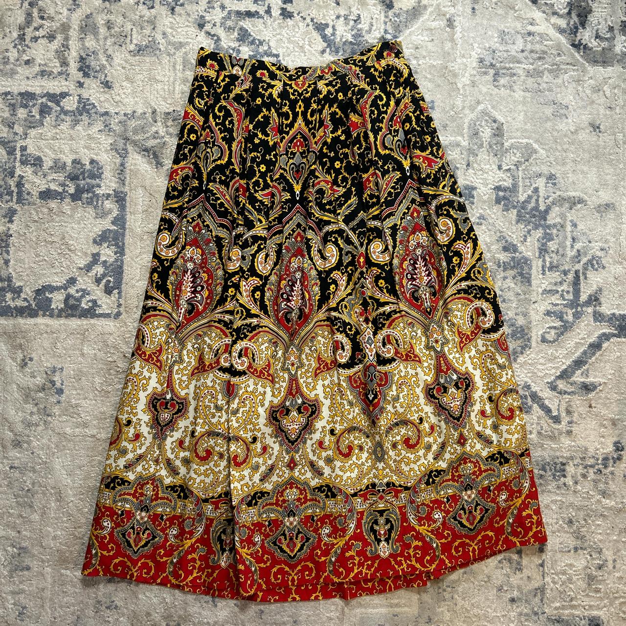 Susan Bristol Women's Rayon Skirt Red/Black 26