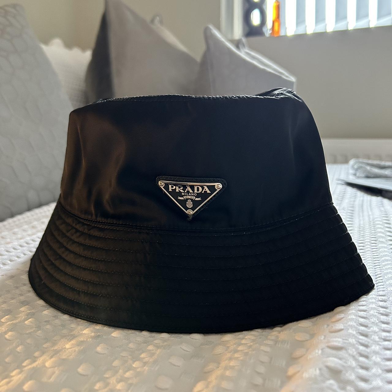 Authentic Black Prada Re-Nylon Bucket Hat UK M RRP... - Depop