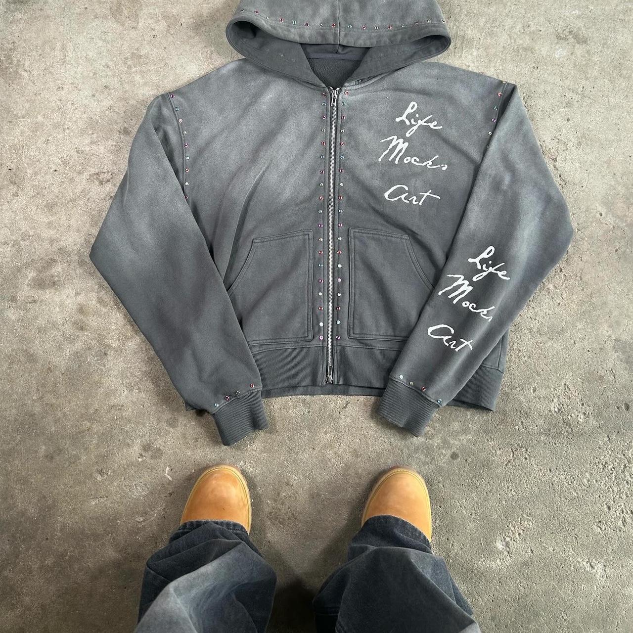 Rhinestone hoodie from @Lifemocksart__! DO NOT | Depop Rhinestone hoodie from @Lifemocksart__! DO NOT | Depop