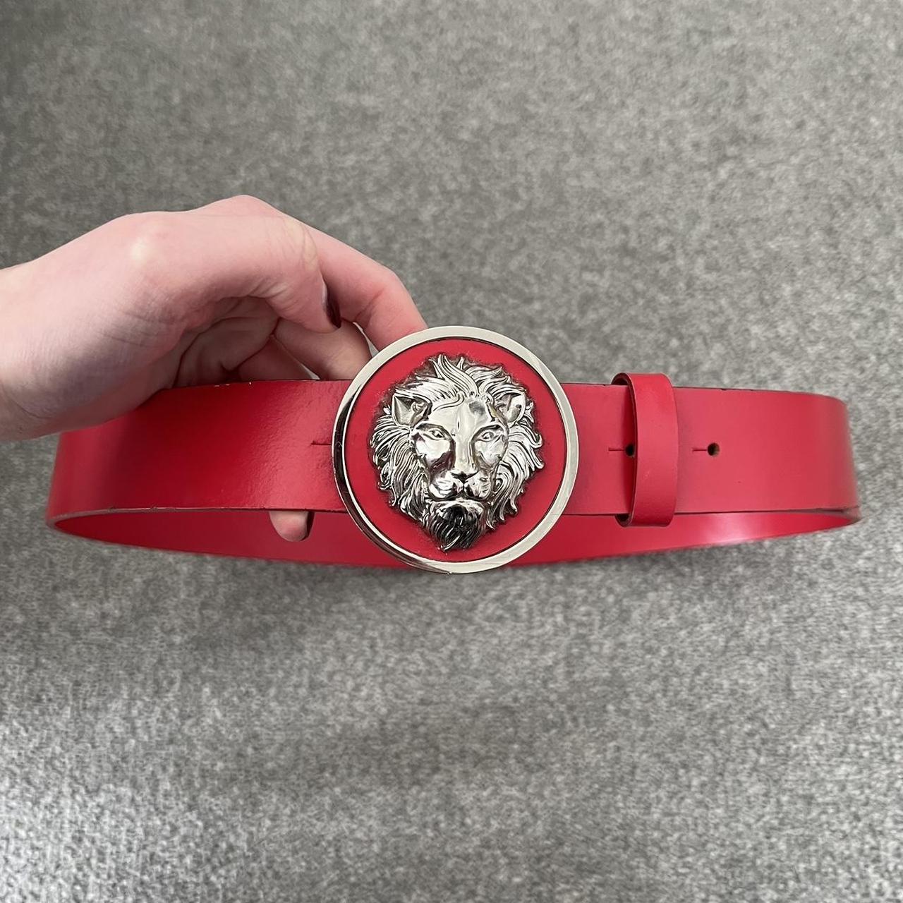 mens red versace belt