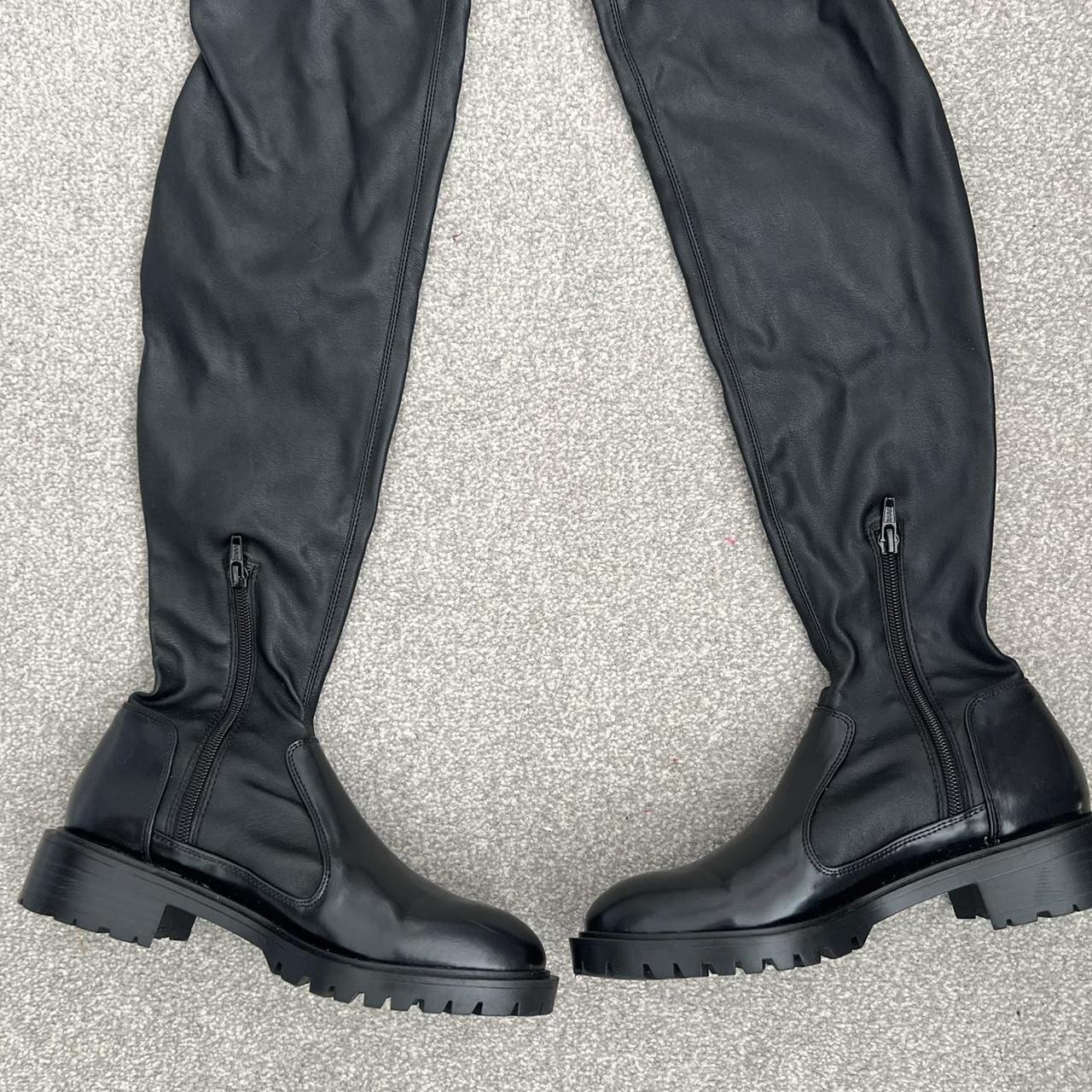 Zara Knee High Track Sole Boots Knee Boots Flat Sock Boots Zara