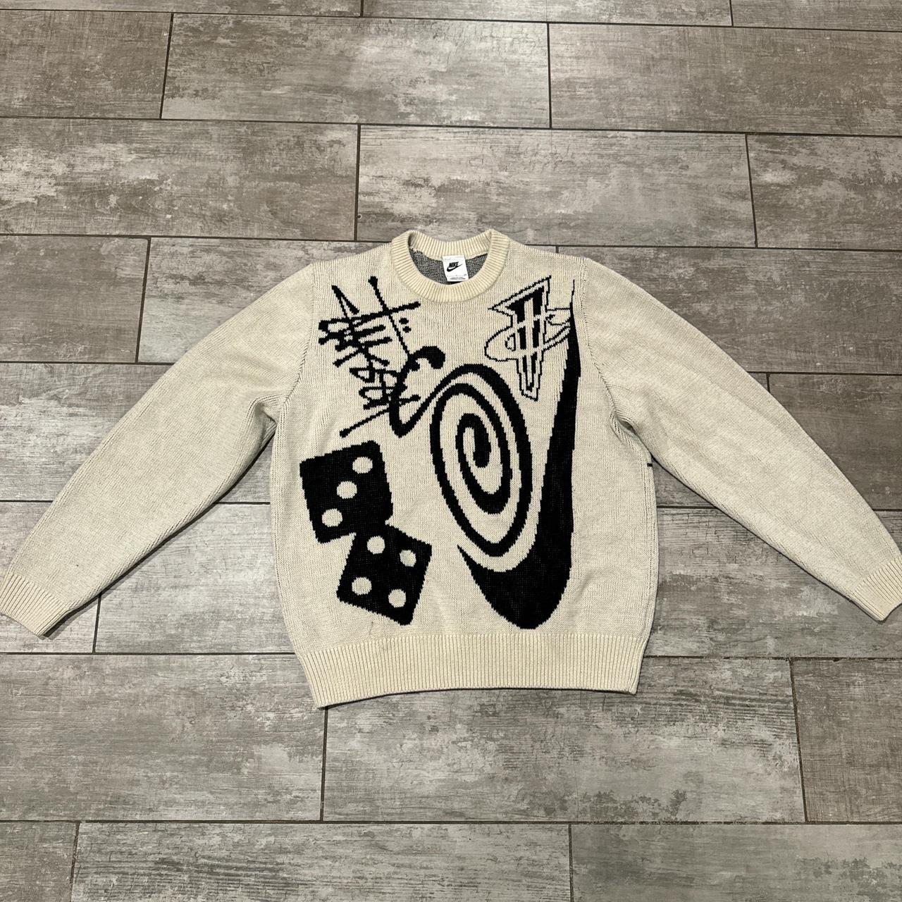 NIKE X STUSSY knit sweater in Natural torn on | Depop
