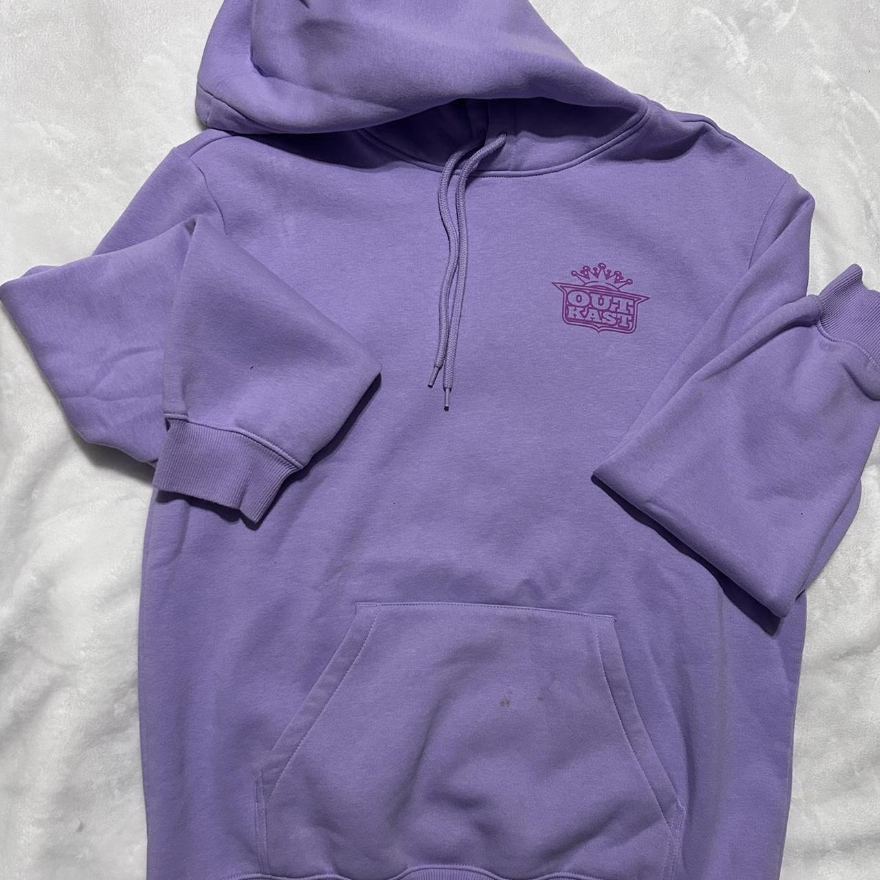 H M purple outkast hoodie small stain on pocket