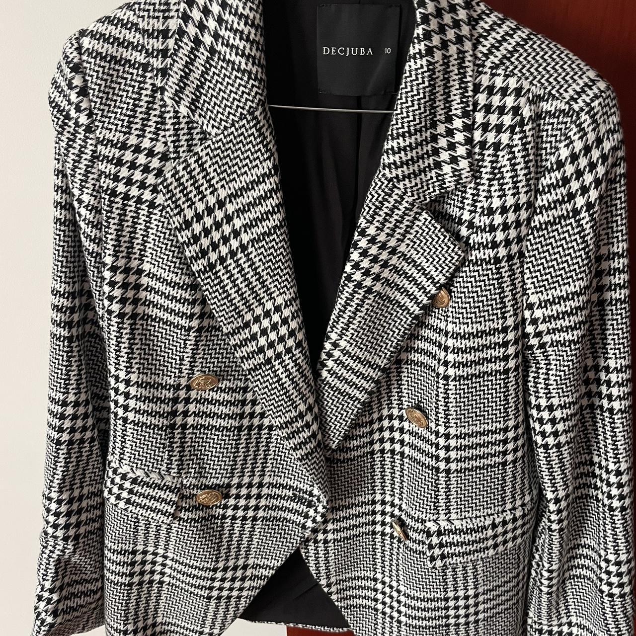 Houndstooth Print Jacket Decjuba