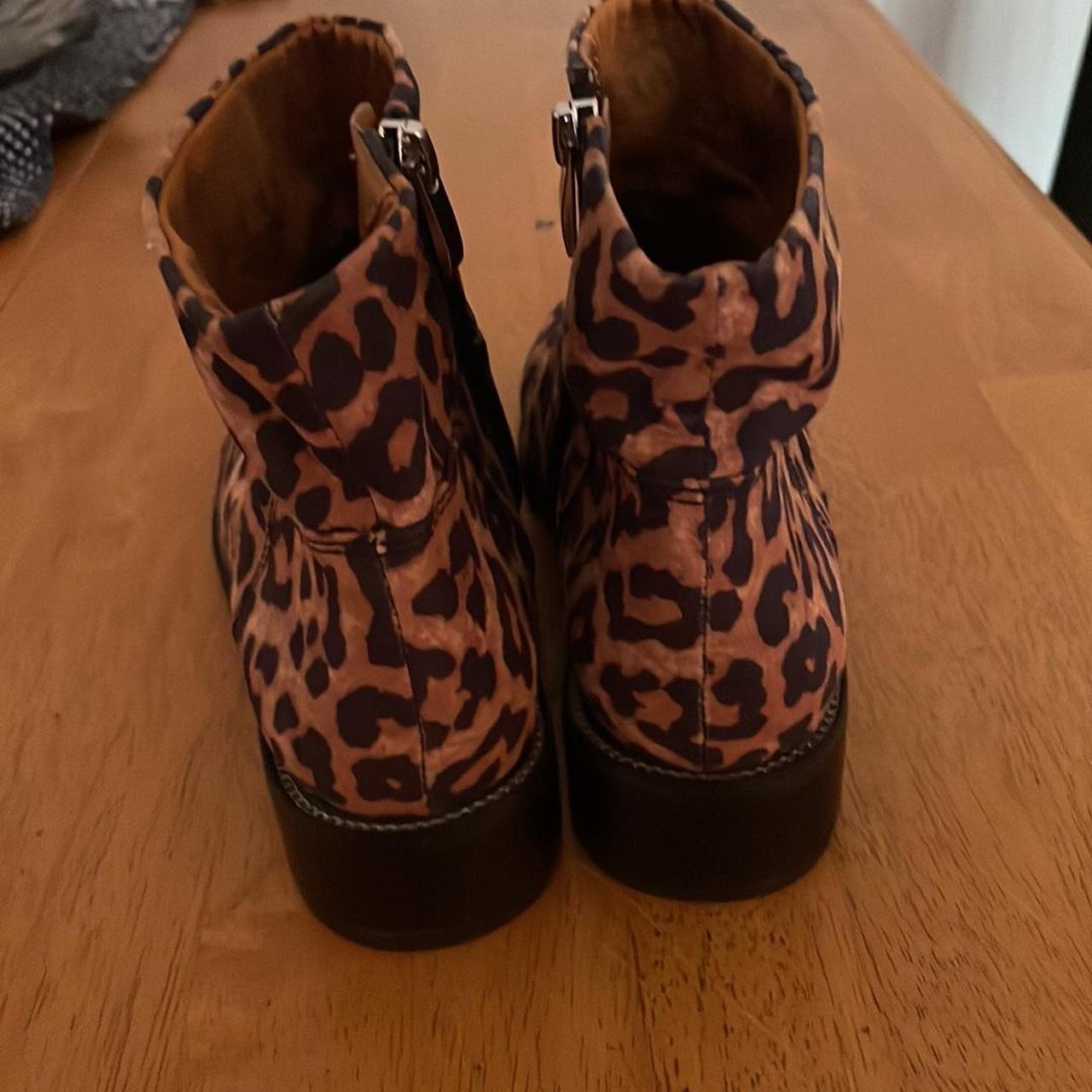 Franco Sarto Women s Benny Ankle Boot Zipper Leopard. Depop