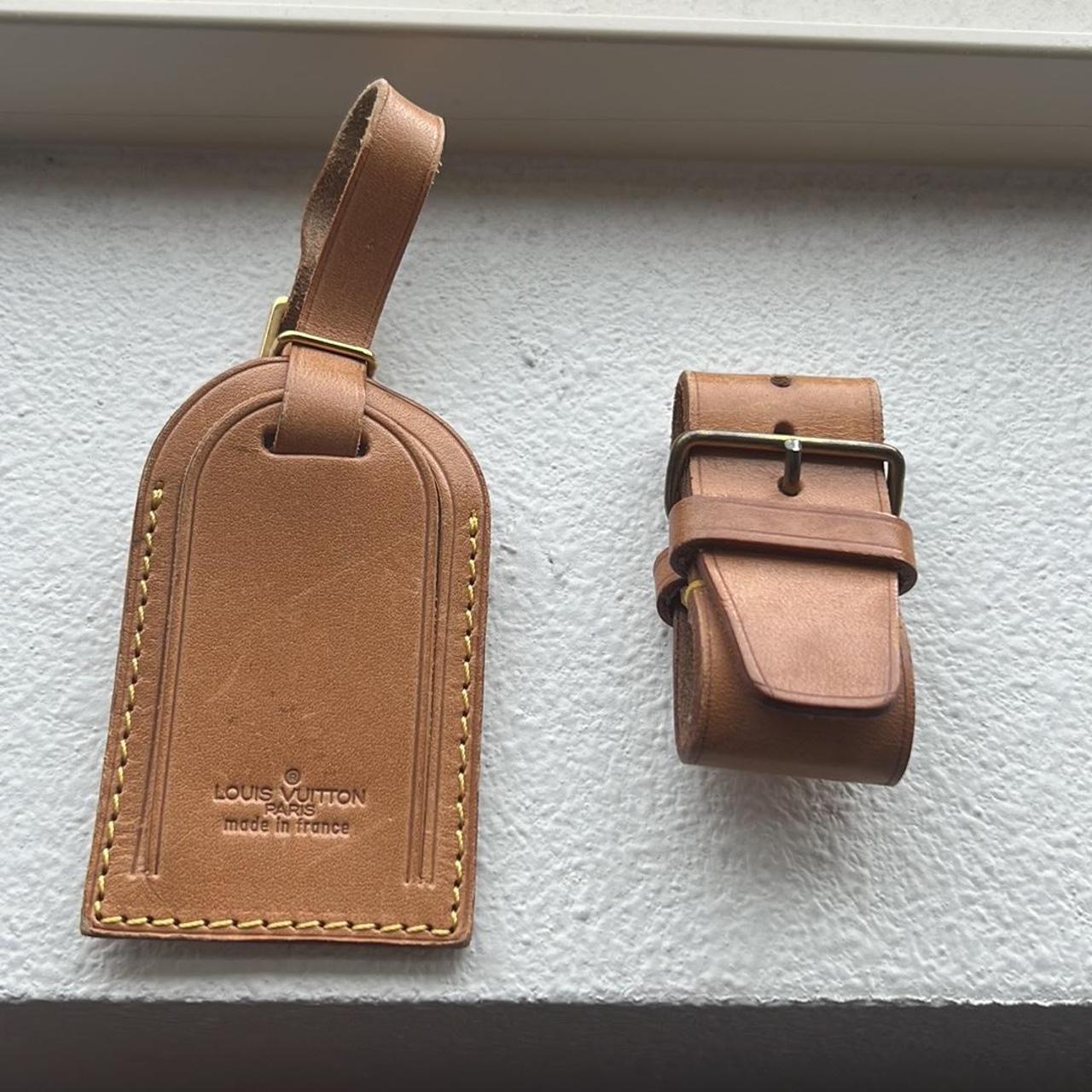 Authentic Louis Vuitton Vachetta leather luggage tag - Depop