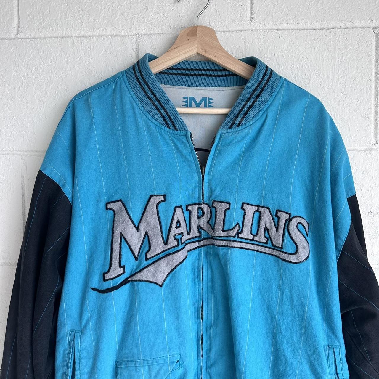 Vintage Starter Florida Marlins Teal 90s Baseball - Depop