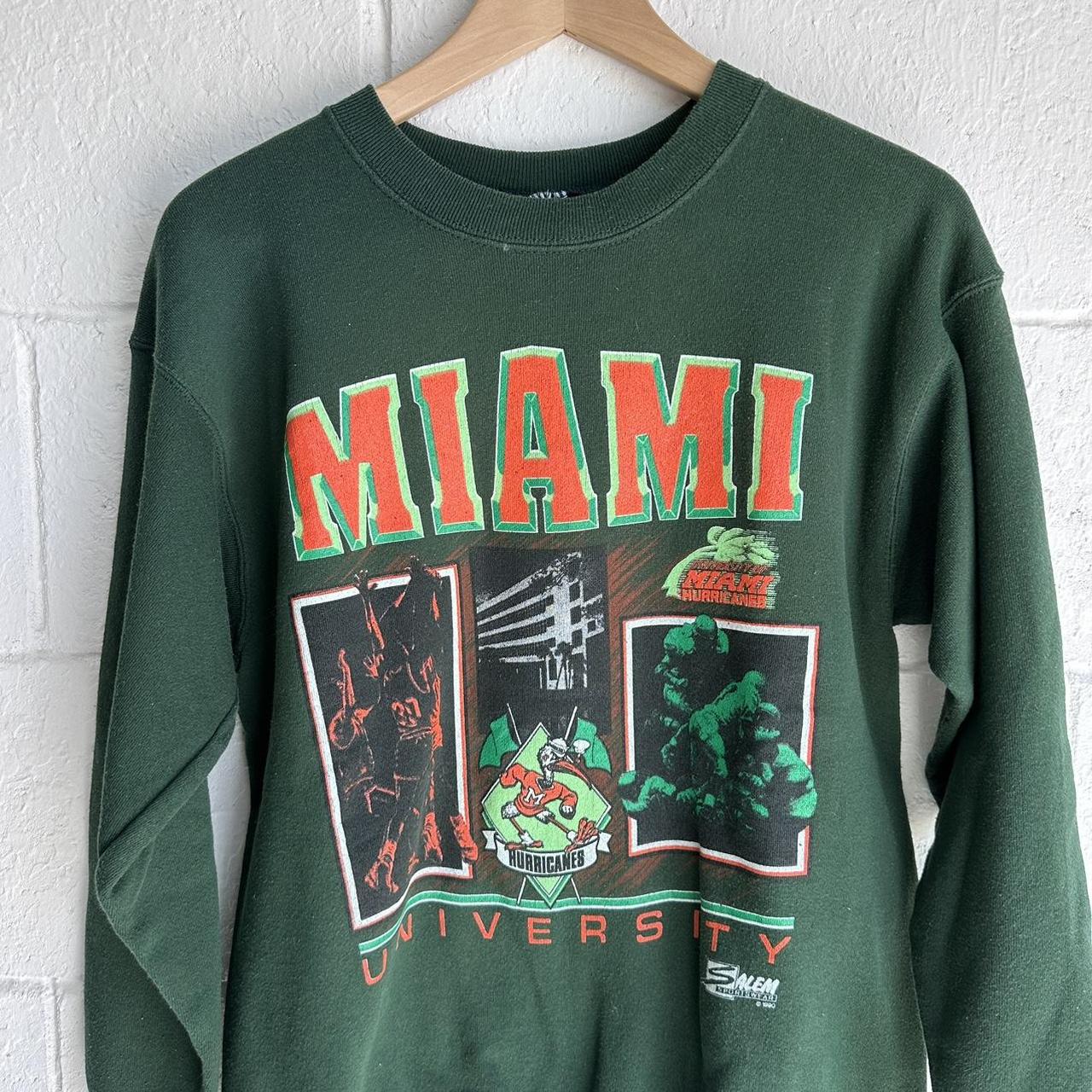 Vintage university of Miami sweatshirt crewneck... - Depop