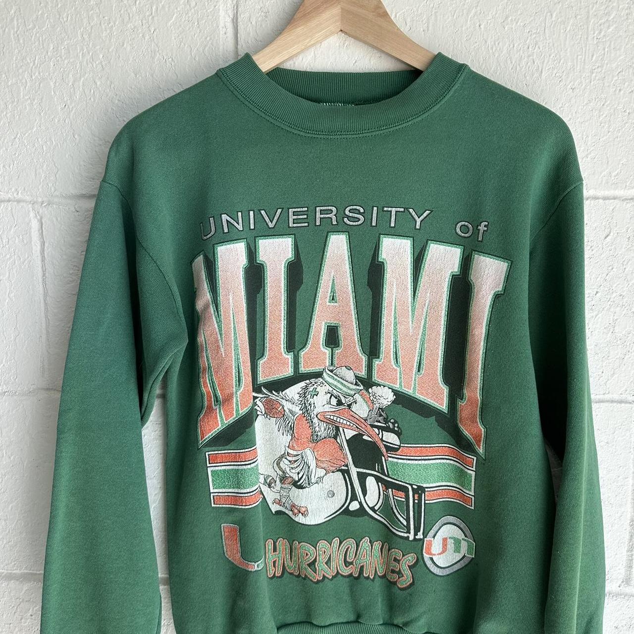 Vintage university of Miami sweatshirt crewneck... - Depop