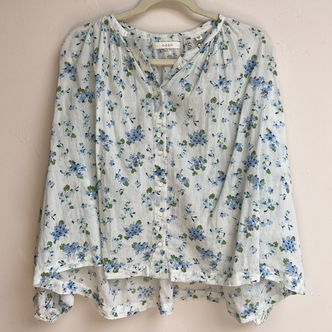 Doen Jane blouse in pretty blue floral. Size XS like... - Depop